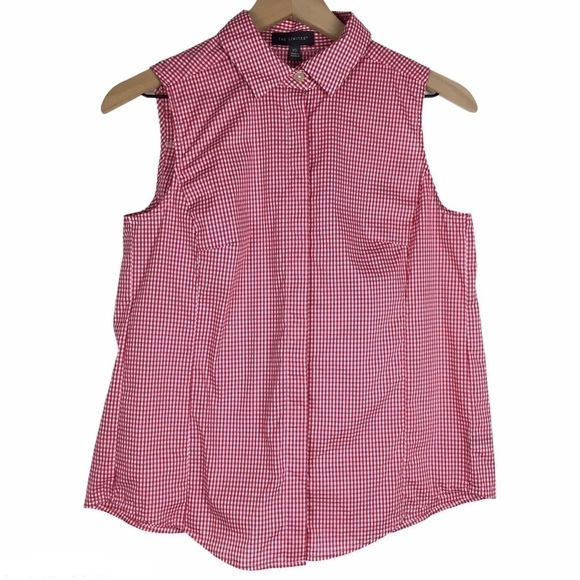 THE LIMITED Top Sleeveless Gingham Button Up Picnic 90s Y2K Style Petite Small - Picture 1 of 12